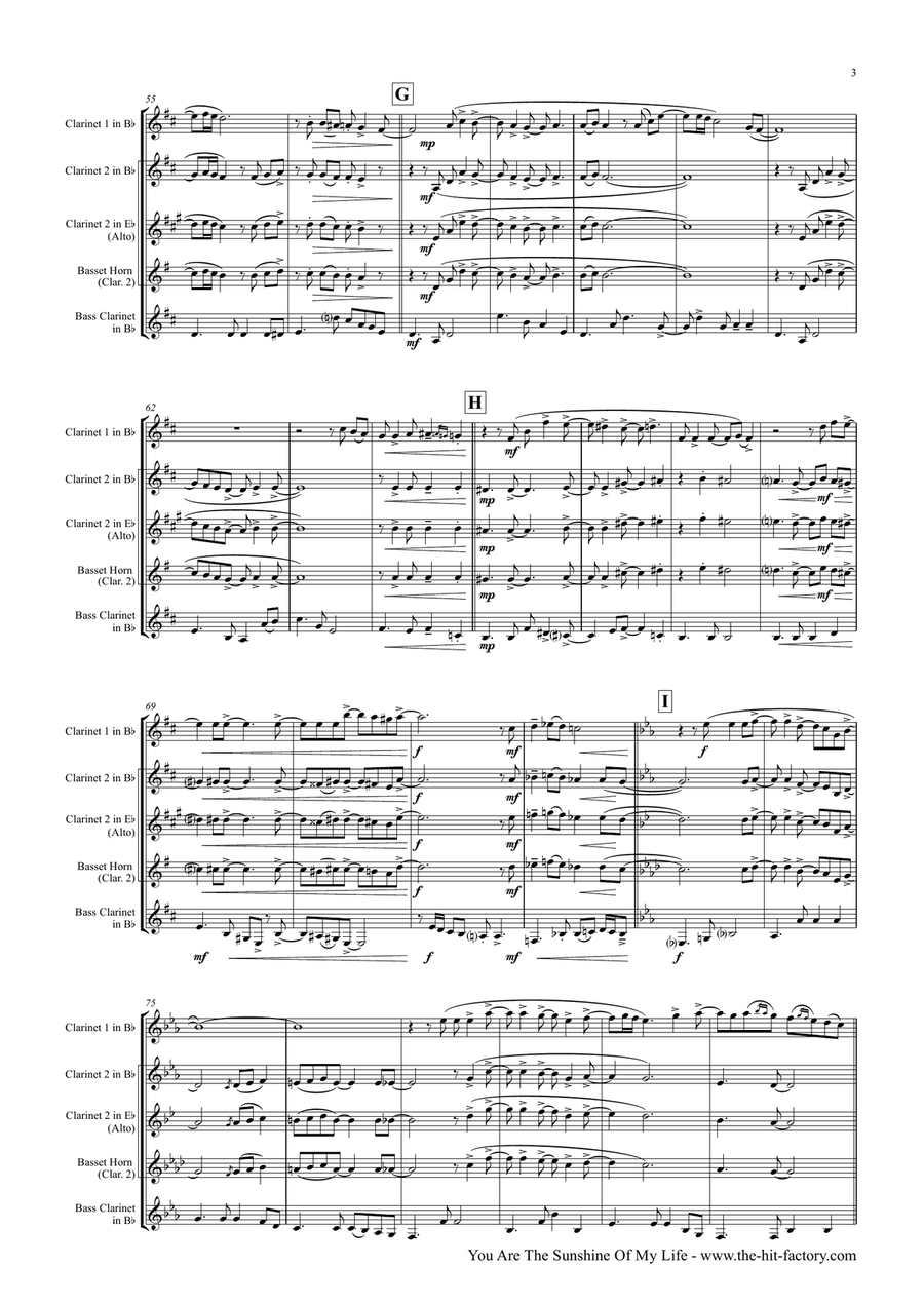 You Are The Sunshine Of My Life Woodwind Trio scores gallery preview page 3