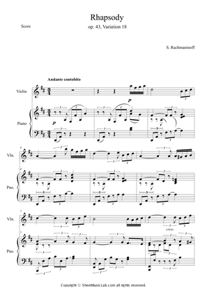 Rachmaninoff: Rhapsody on a Theme of Paganini, Op. 43 Var.18