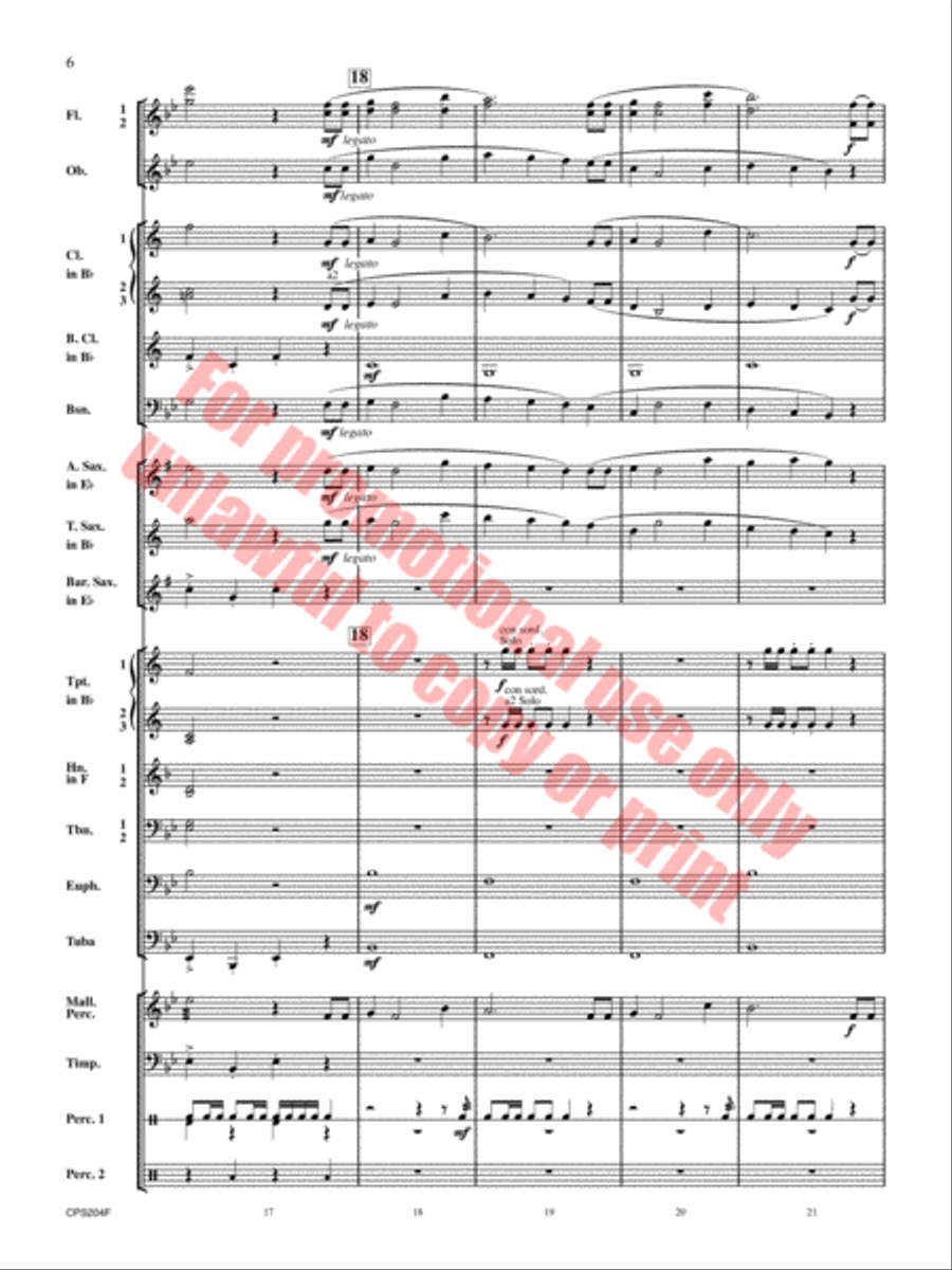 Happy Birthday Theme and Variations Concert Band scores gallery preview page 7