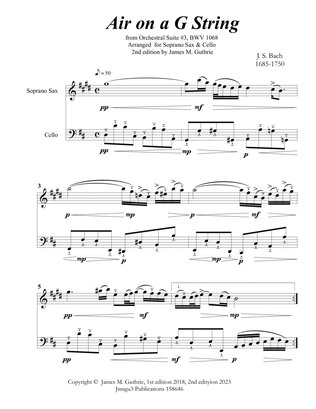 Bach: Air on a G String for Soprano Sax & Cello