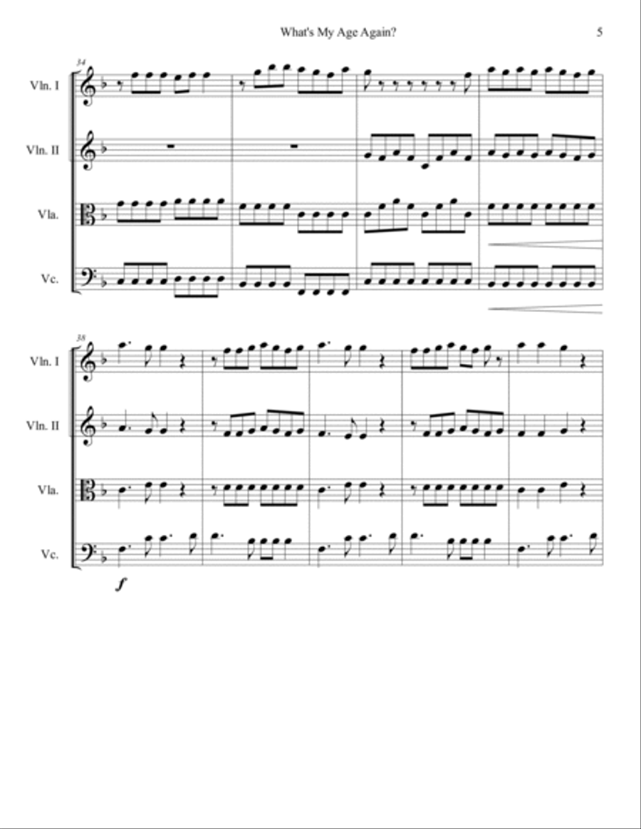 What's My Age Again? String Quartet scores gallery preview page 5