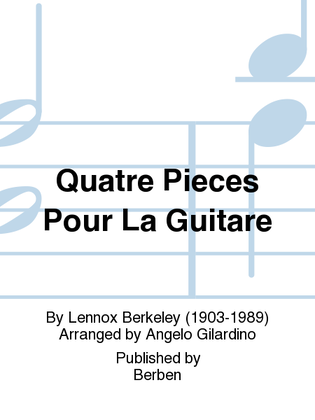 Book cover for Quatre Pièces Pour La Guitare