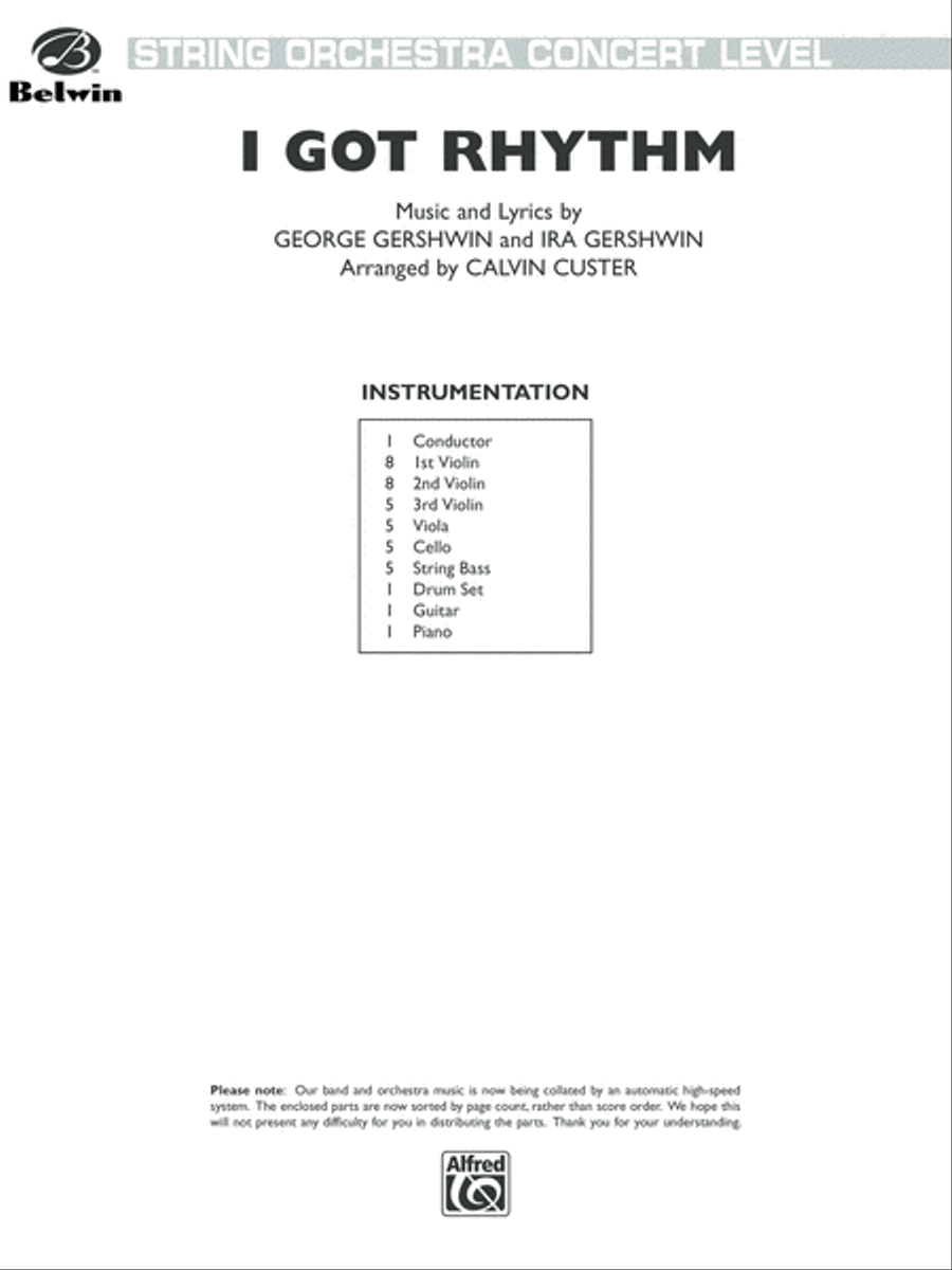 I Got Rhythm: Score