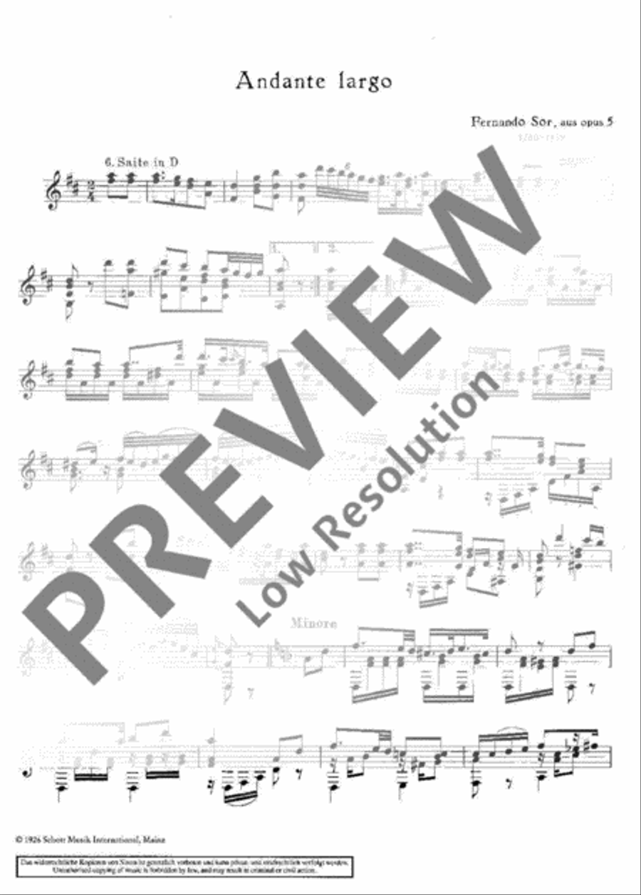 Andante largo Classical Guitar scores gallery preview page 3