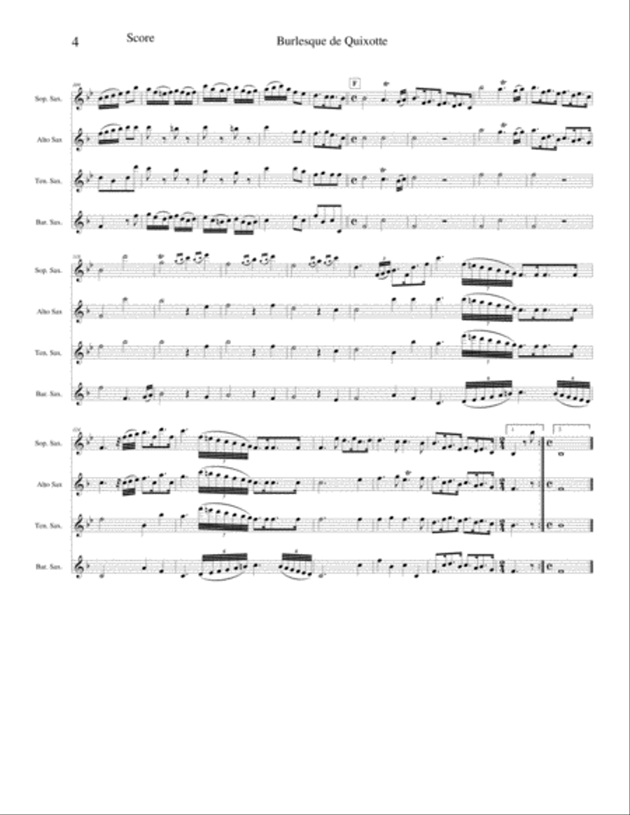 Burlesque de Quixotte (Don Quixotte Suite) Saxophone Quartet scores gallery preview page 4