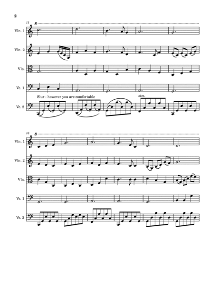 Morning Has Broken String Quintet scores gallery preview page 2