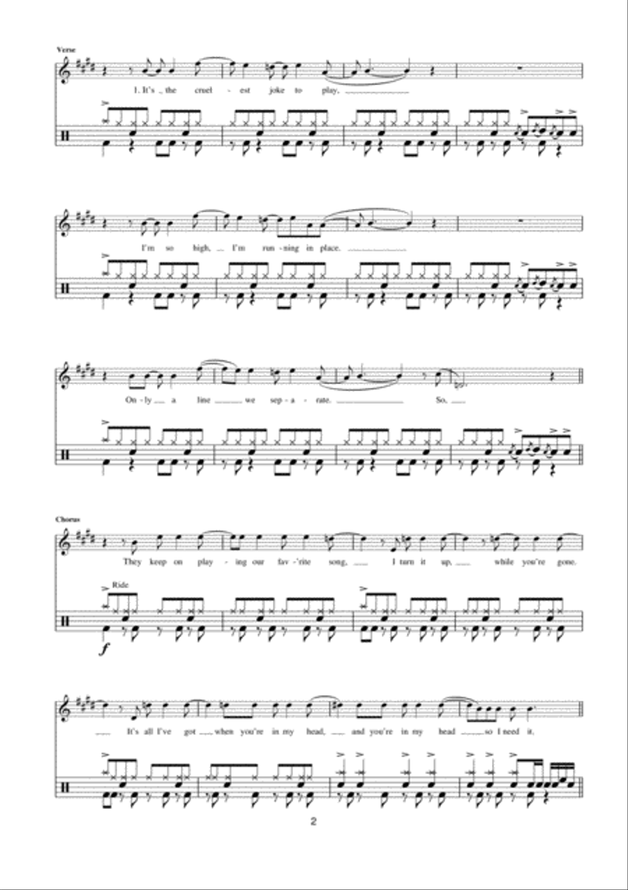 In My Head Drums scores gallery preview page 2