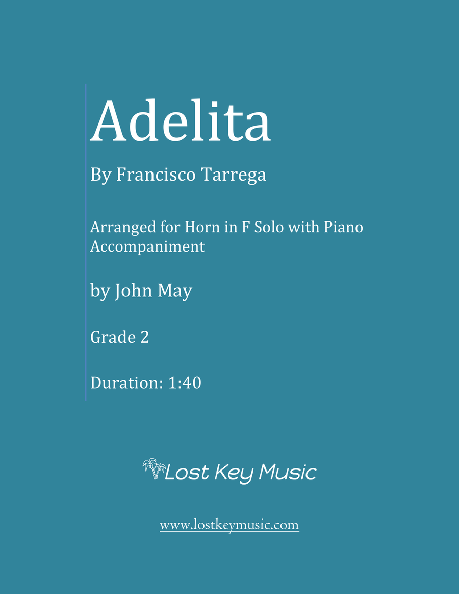 Adelita-Horn in F Solo (Optional Piano Accompaniment) Chamber Music scores gallery preview page 1