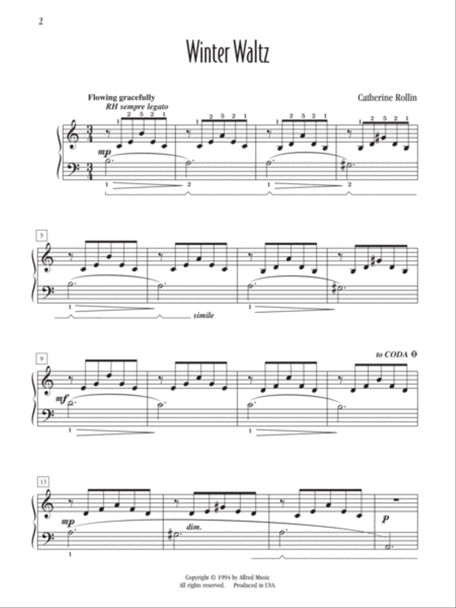Winter Waltz Piano Solo scores gallery preview page 2