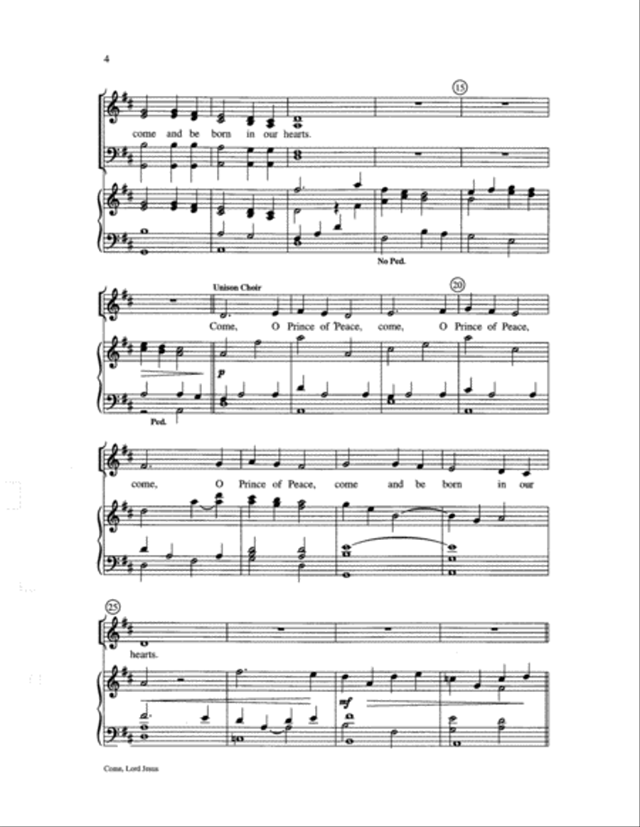 Come, Lord Jesus 4-Part scores gallery preview page 4
