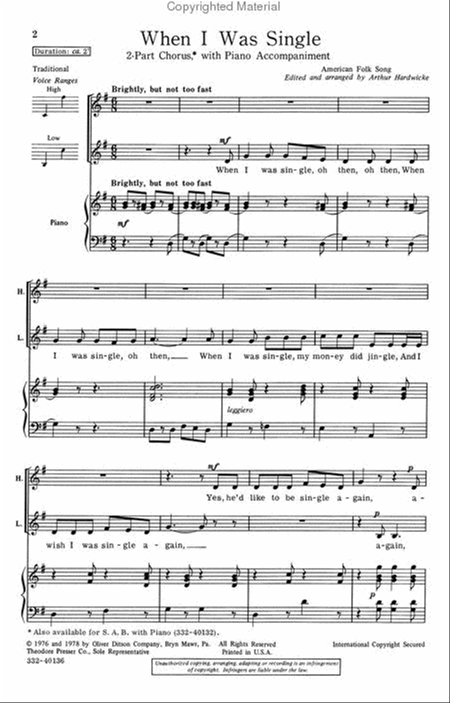 When I Was Single Tenor Voice scores gallery preview page 2