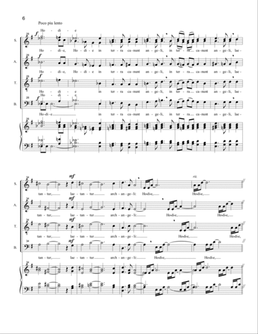 Hodie Christus Natus Est (SATB divisi) Divisi scores gallery preview page 6