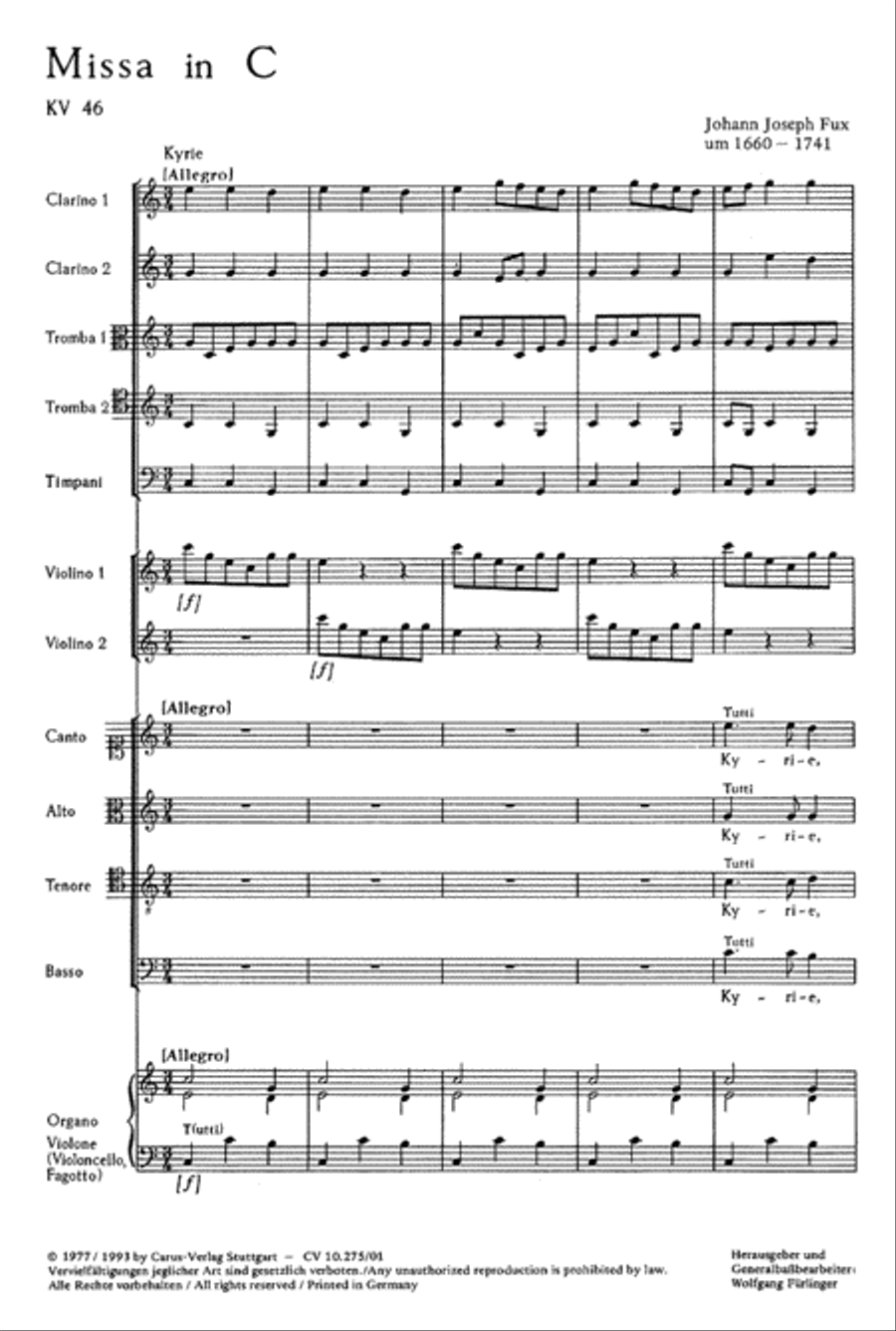Mass in C Major 4-Part scores gallery preview page 1