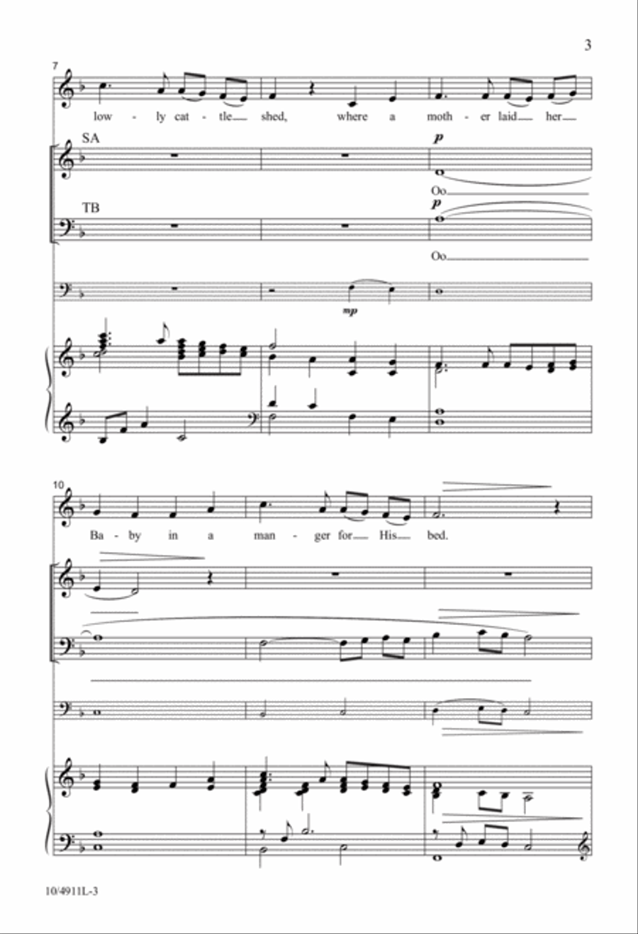 Once in Royal Bethlehem 4-Part scores gallery preview page 3