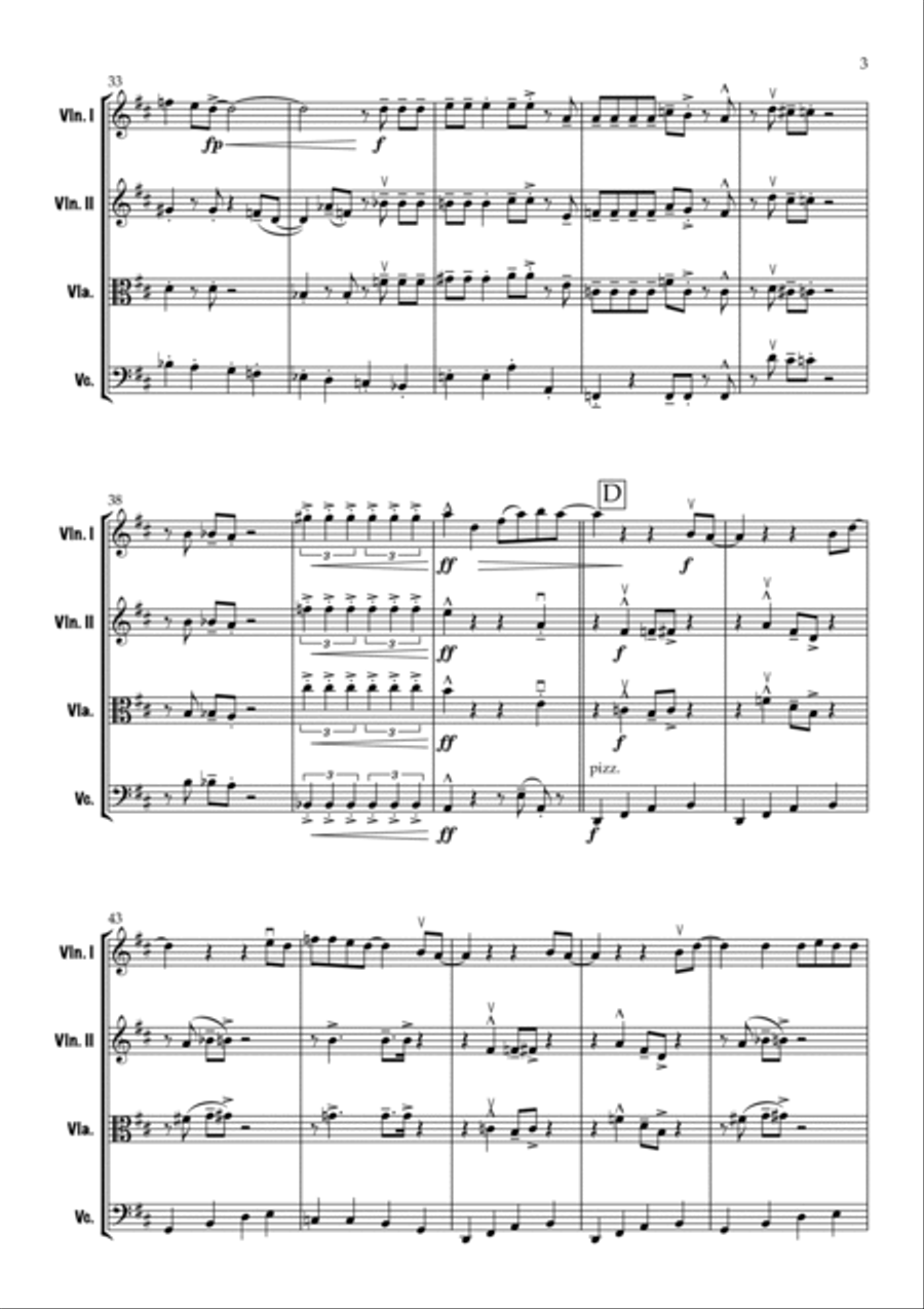 Crazy Little Thing Called Love String Quartet scores gallery preview page 4