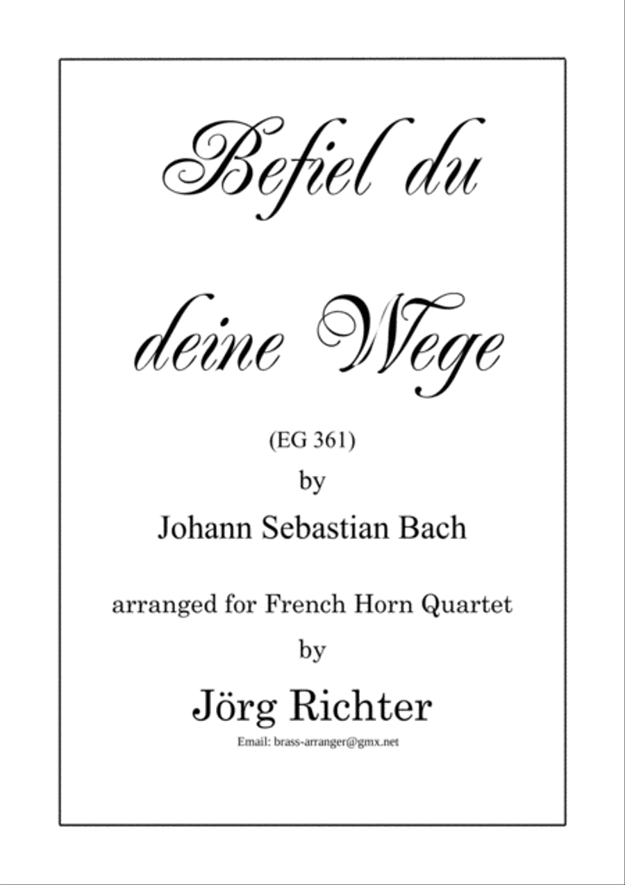 Befiel du deine Wege (EG 361) for French Horn Quartet Brass Quartet scores gallery preview page 1
