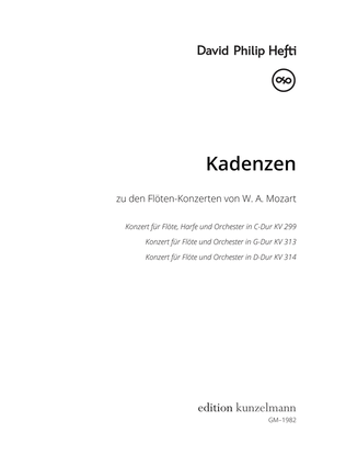 Book cover for Cadenzas for the flute concertos by W.A. Mozart