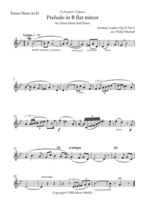 Prelude in B flat minor (Lyadov) - [Tenor Horn in Eb]