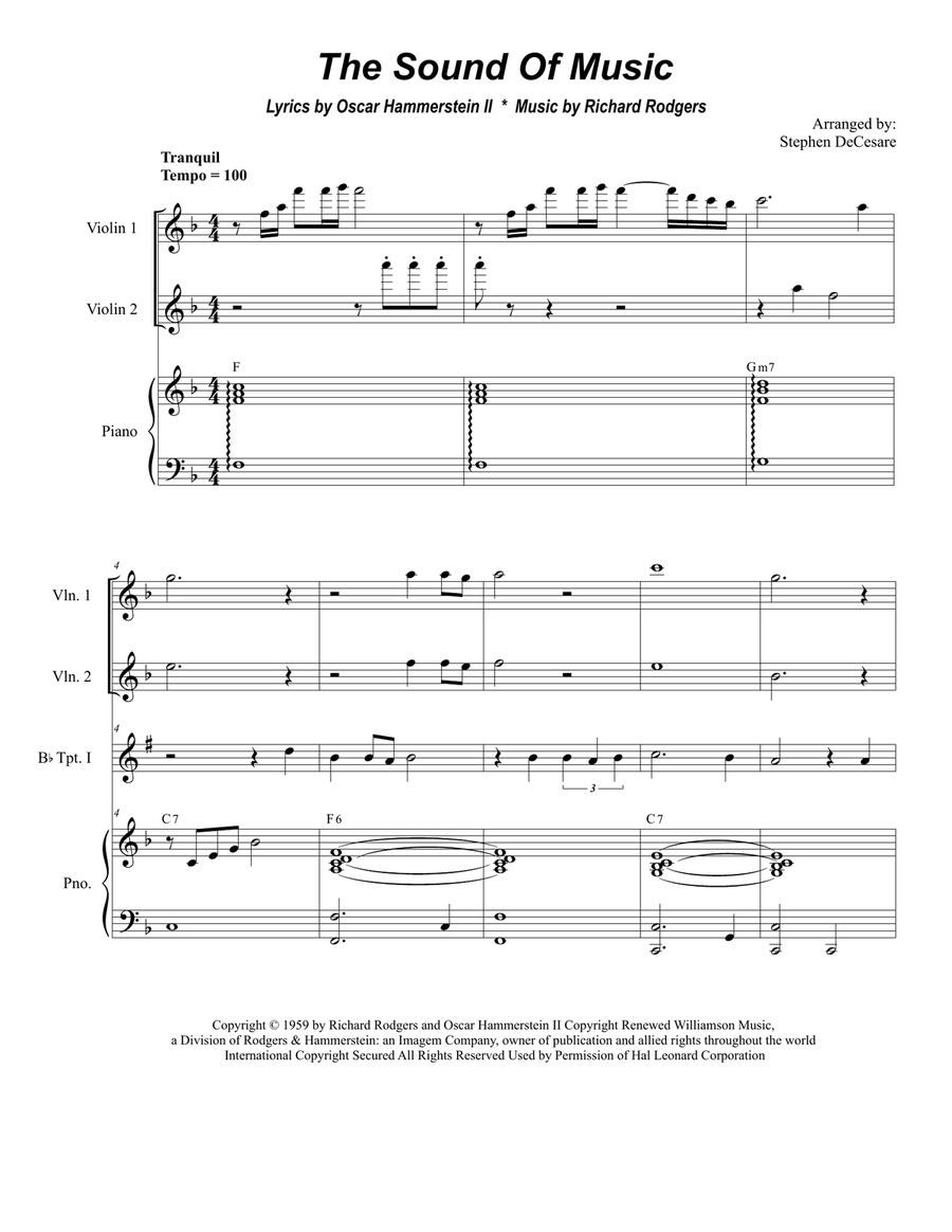 The Sound Of Music The Sound Of Music Trumpet Duet scores gallery preview page 1