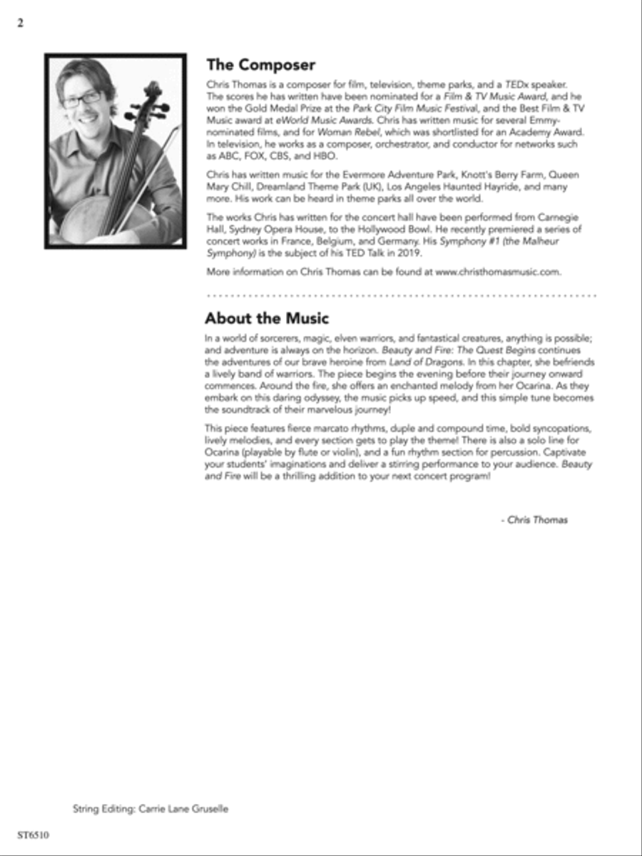 Beauty and Fire (The Quest Begins): Score String Orchestra scores gallery preview page 2