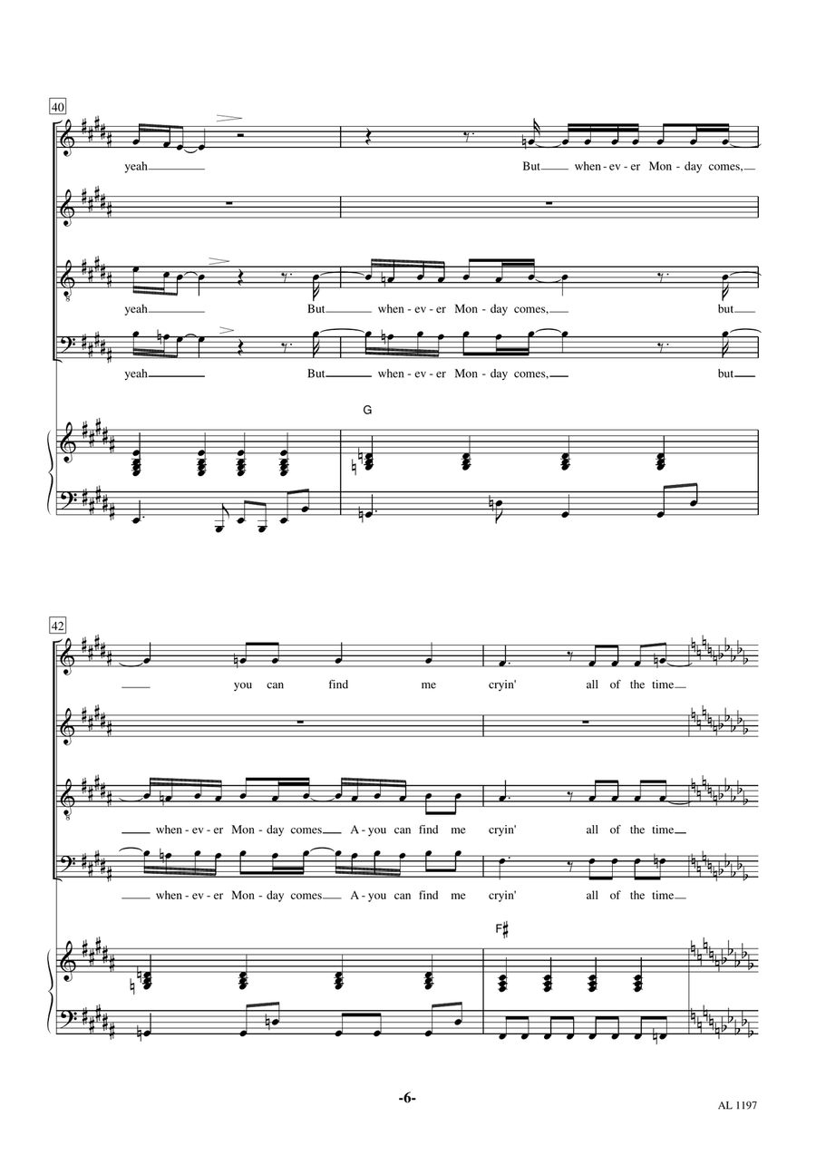 Monday, Monday 4-Part scores gallery preview page 6