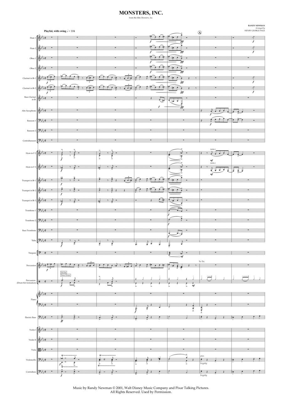 Monsters Inc. Full Orchestra scores gallery preview page 1