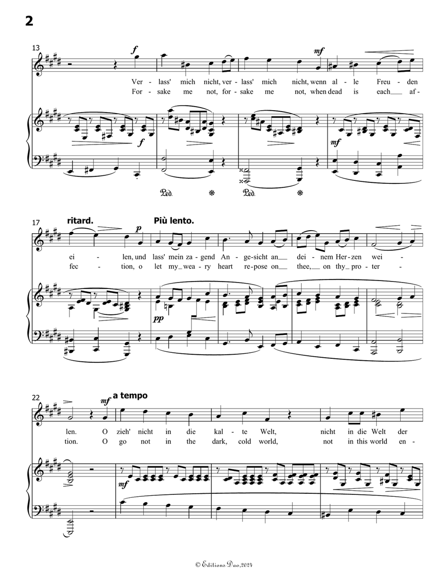 Verlass mich nicht, by Robert Franz, in c sharp minor Voice scores gallery preview page 4
