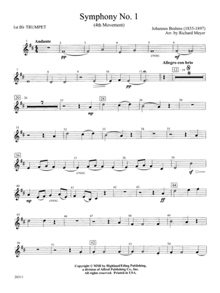 Symphony No. 1 (4th Movement ): 1st B-flat Trumpet