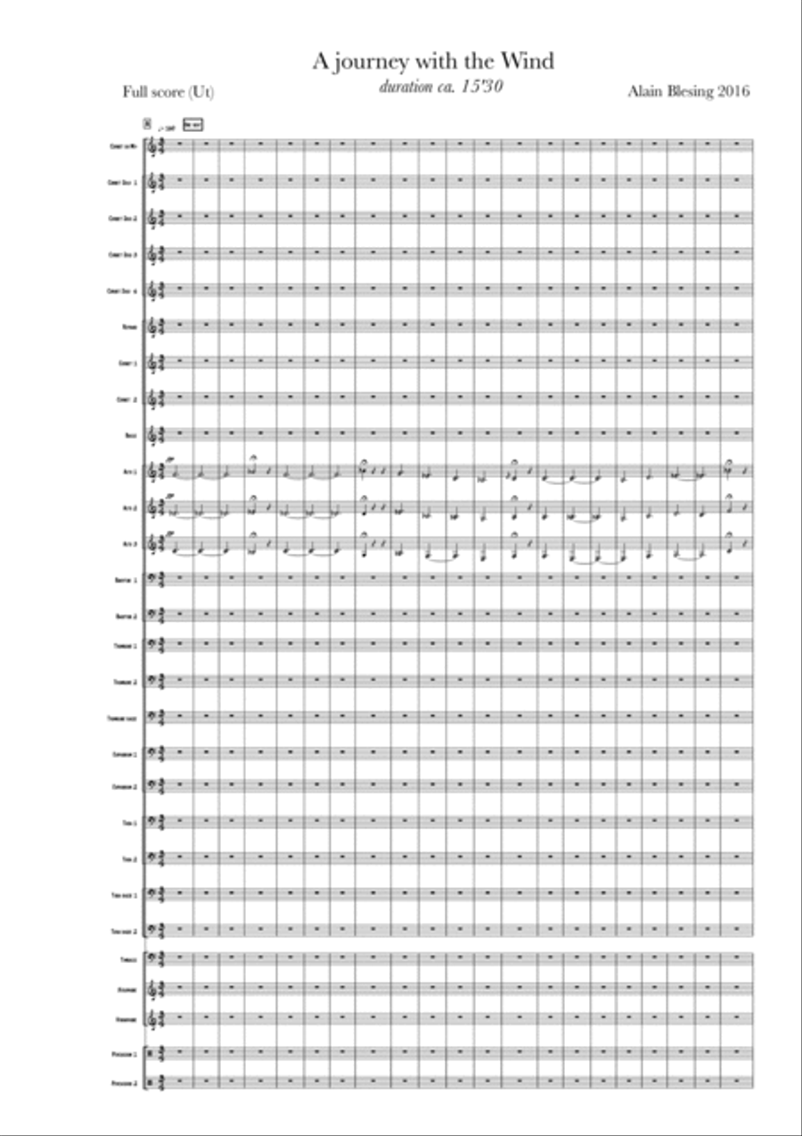 A Journey with the Wind piece for brass band advanced level.Orchestral material available Full Orchestra scores gallery preview page 3
