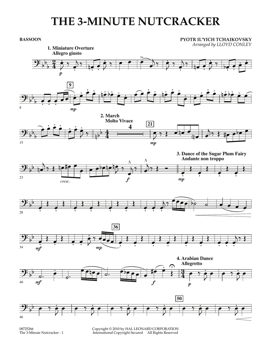 The 3-Minute Nutcracker - Bassoon Concert Band scores gallery preview page 1