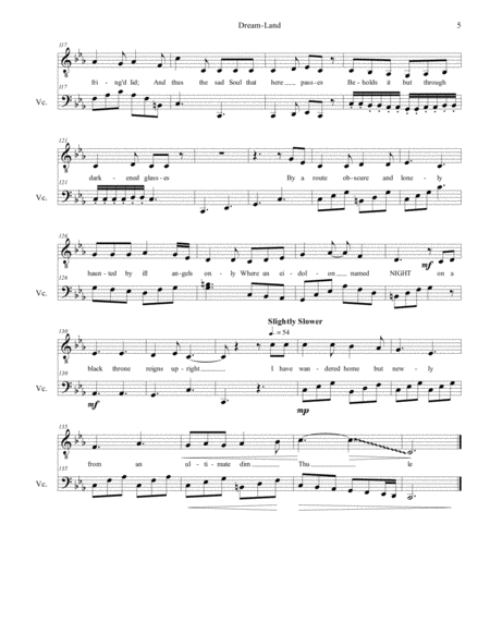 Dreamland by Edgar Allan Poe set to Bass Voice and Cello image number null