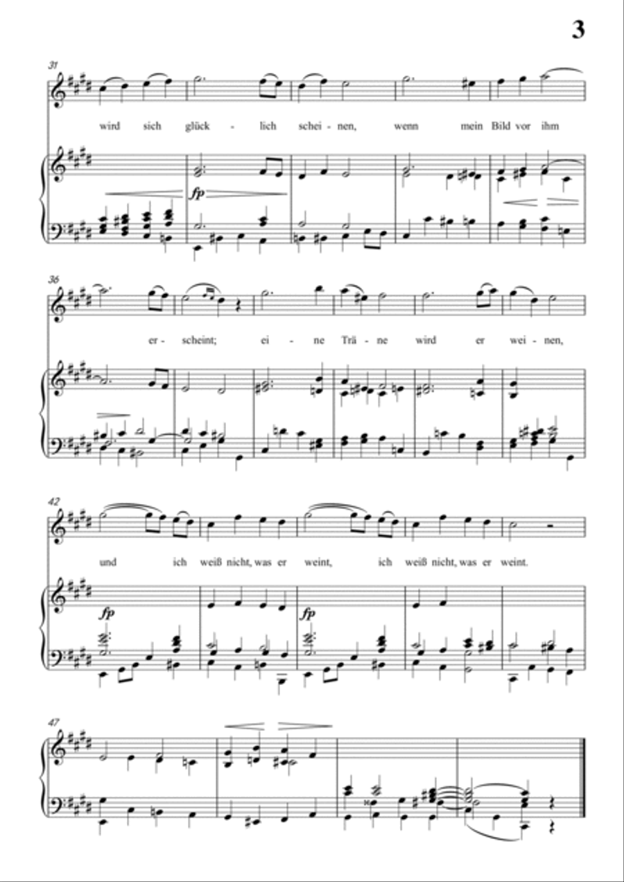 Schubert-An die Türen will ich schleichen Op.12 No.3 in#C minor,for Vocal and Piano Voice scores gallery preview page 4
