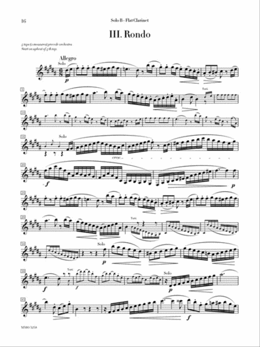 Mozart - Clarinet Concerto in A Major, K. 622 Clarinet Solo scores gallery preview page 5