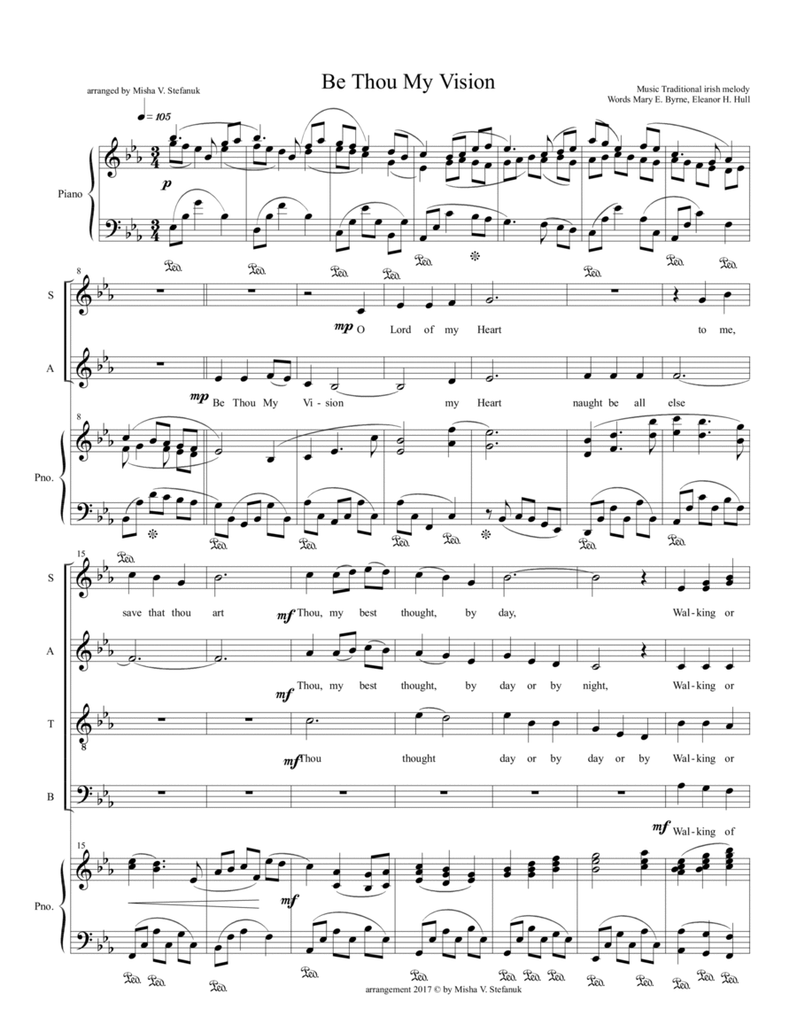Be Thou My Vision 4-Part scores gallery preview page 1