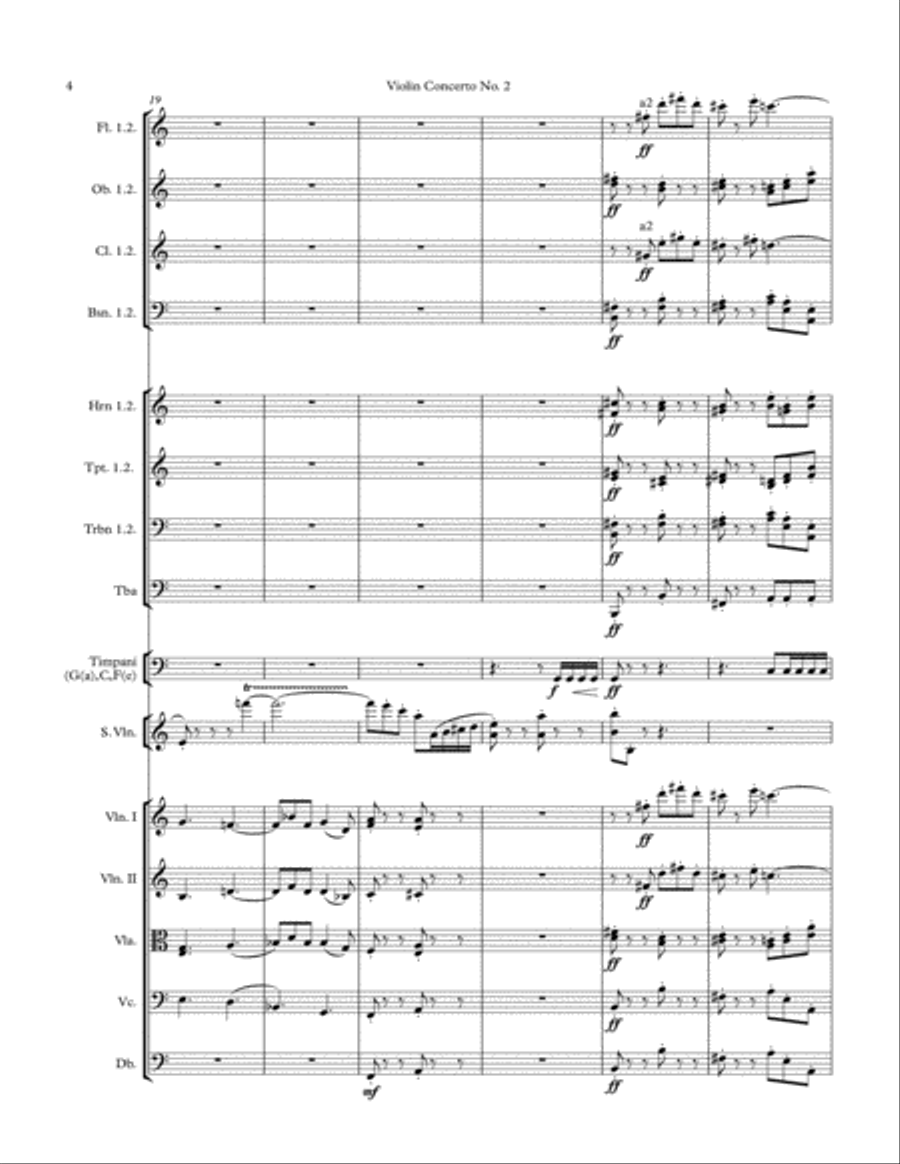Violin Concerto No. 2 Score and parts Large Ensemble scores gallery preview page 4