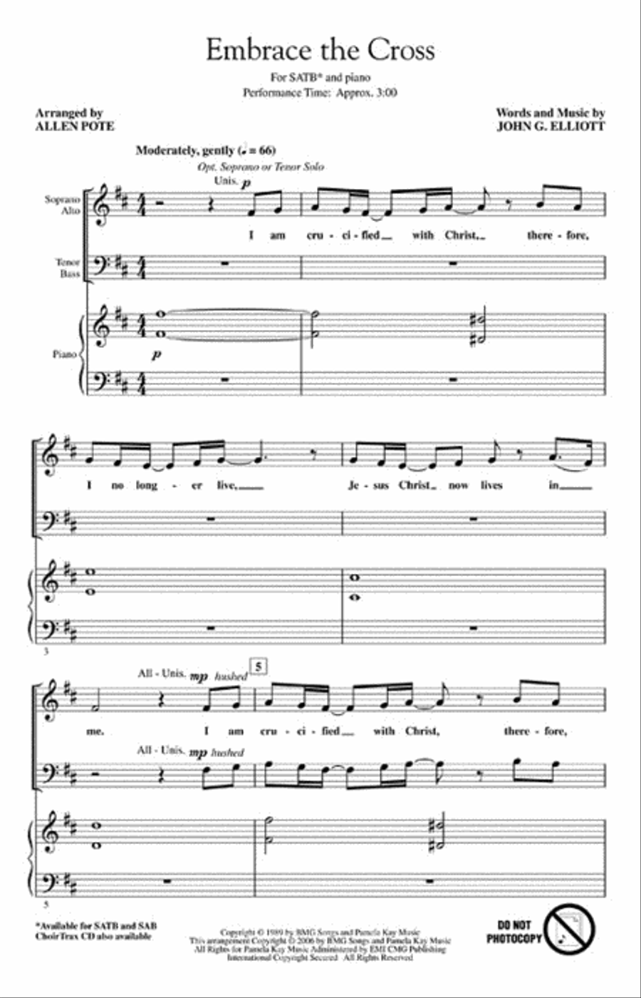 Embrace the Cross Embrace the Cross 4-Part scores gallery preview page 2