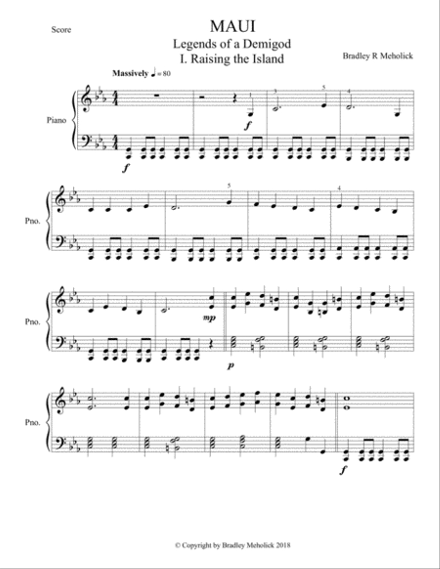 MAUI (Legends of a Demigod) Piano Solo scores gallery preview page 4