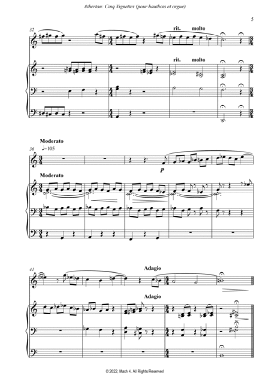 Cinq Vignettes Woodwind Duet scores gallery preview page 5