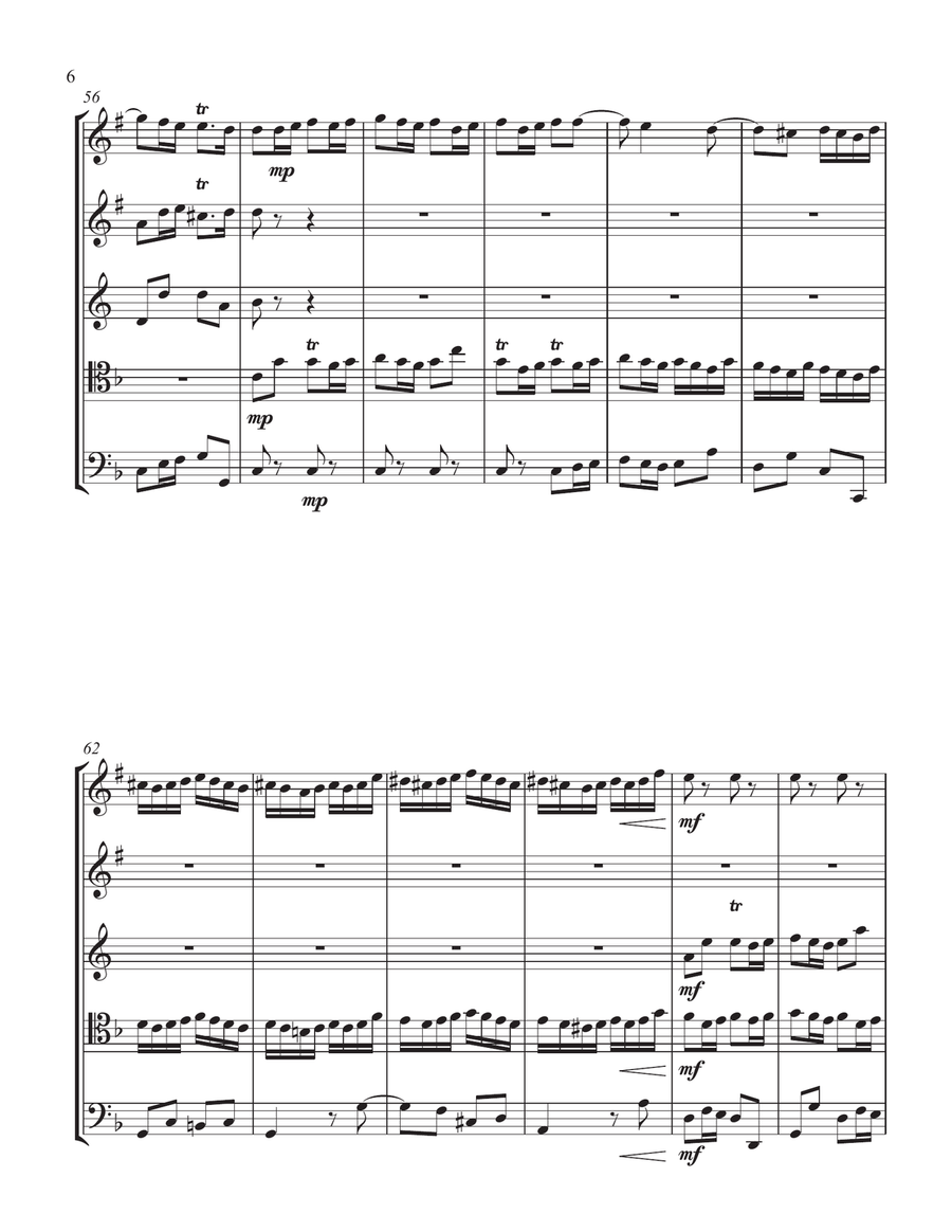 Brandenburg Concert No. 2 (Allegro Assai) - Full Score Brass Quintet scores gallery preview page 6
