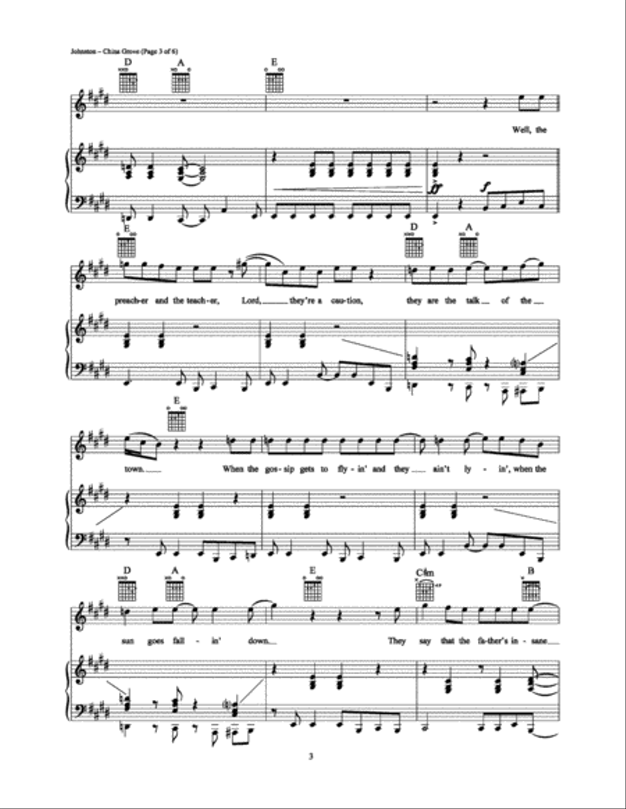 China Grove China Grove Piano, Vocal, Guitar scores gallery preview page 3