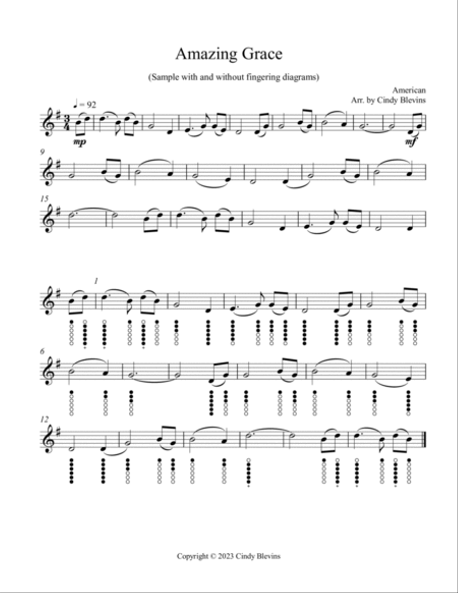 13 Hymns and Patriotic Songs, Solo Tin Whistle Tin Whistle scores gallery preview page 2