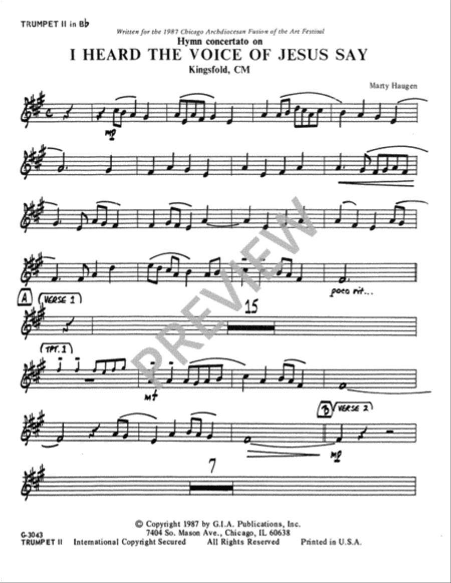 I Heard the Voice of Jesus Say - Instrument edition Trombone scores gallery preview page 4