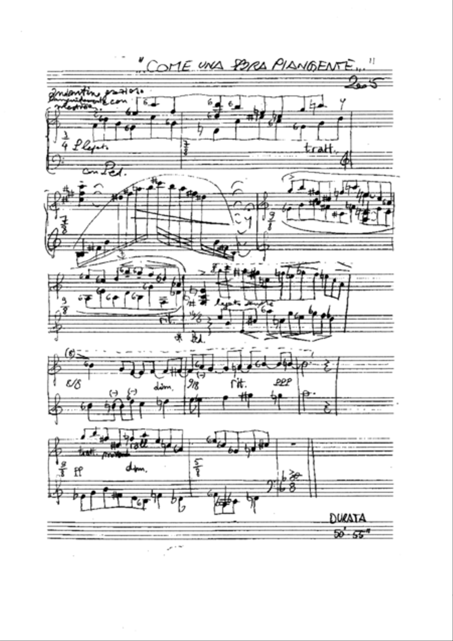 Come spora... piangente Piano Solo scores gallery preview page 1