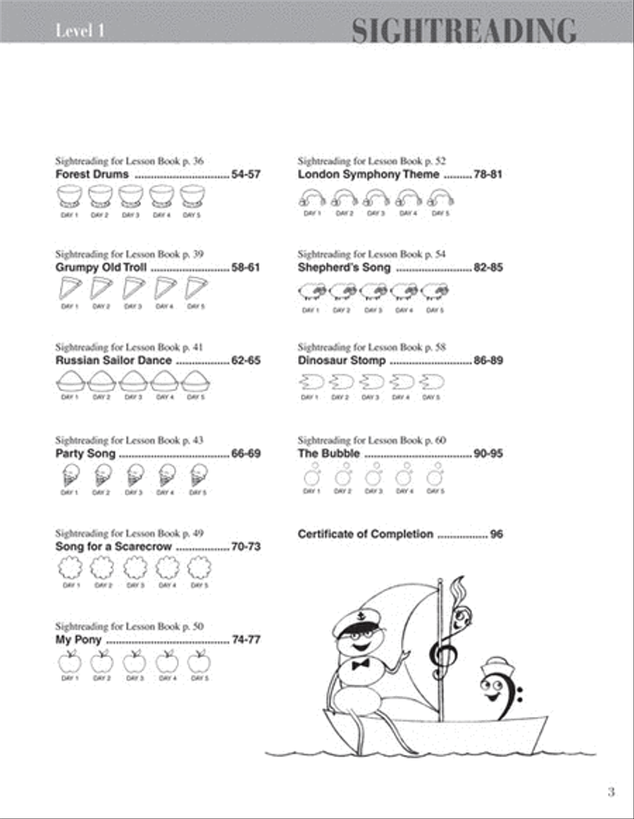Sightreading Book Piano Method scores gallery preview page 3