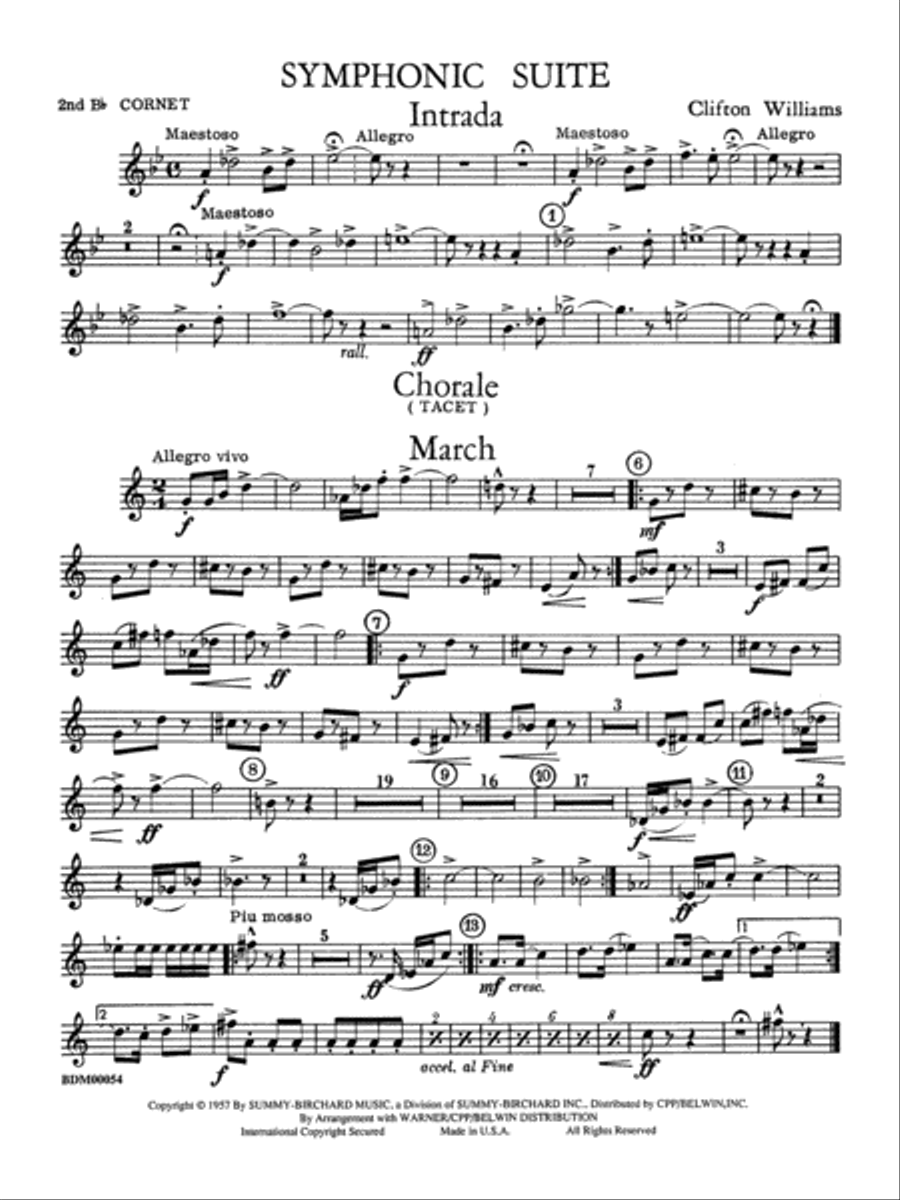 Symphonic Suite: 2nd B-flat Cornet Concert Band scores gallery preview page 1