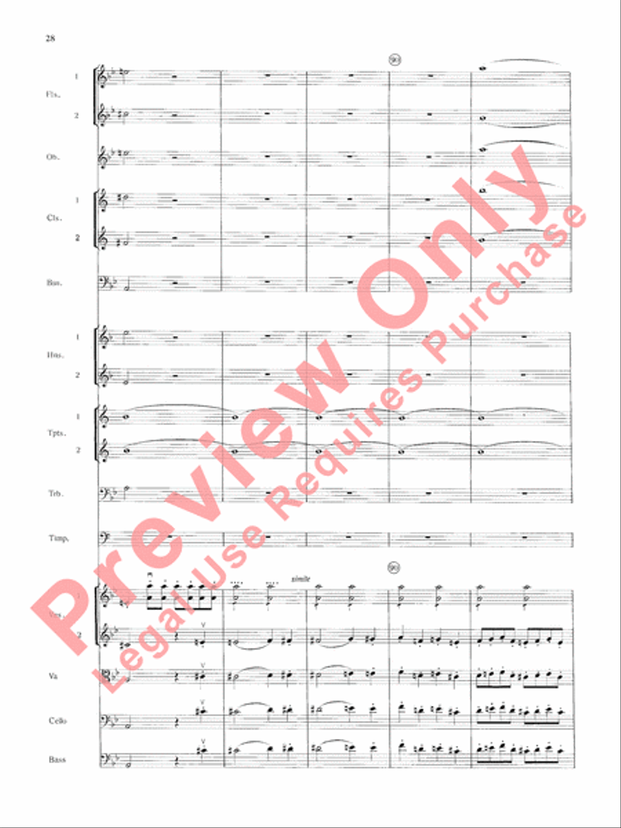 Mozart's Symphony No. 25 in G Minor, 3rd & 4th Movements Full Orchestra scores gallery preview page 31