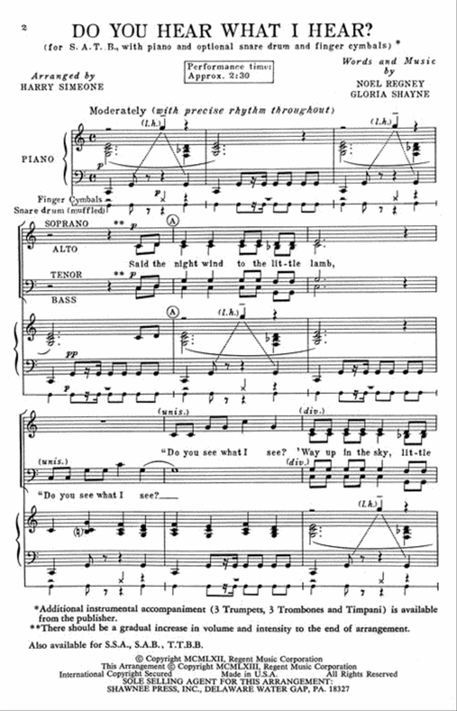 Do You Hear What I Hear? 4-Part scores gallery preview page 2