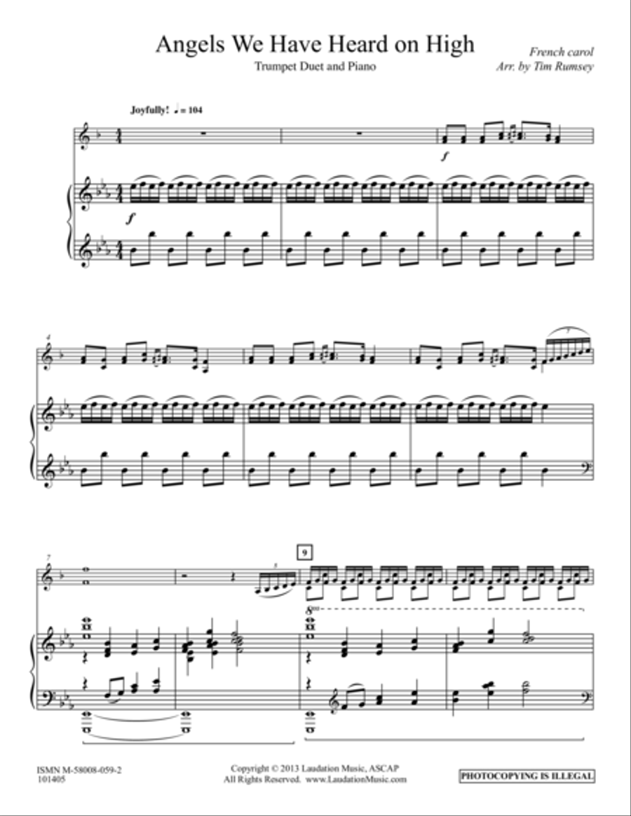 Angels We Have Heard On High Brass Ensemble scores gallery preview page 1