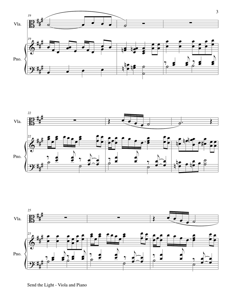 SEND THE LIGHT (Viola & Piano) Viola scores gallery preview page 4