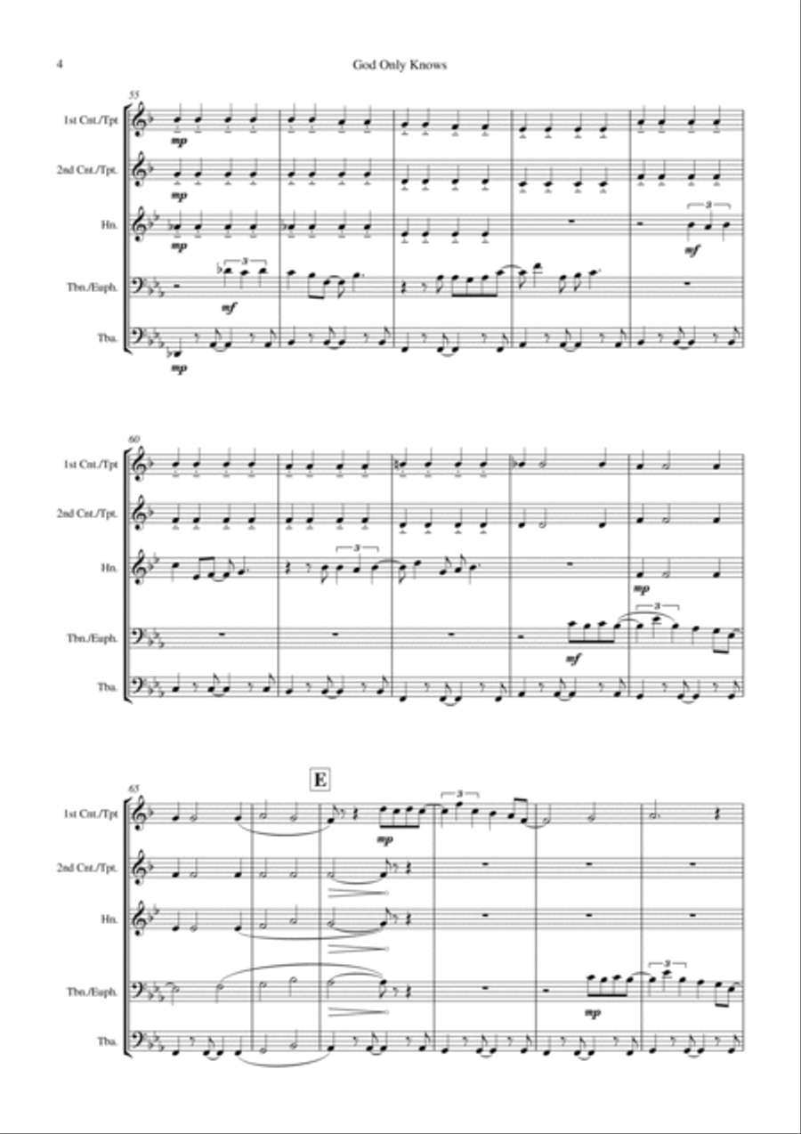 God Only Knows Baritone Horn TC scores gallery preview page 6
